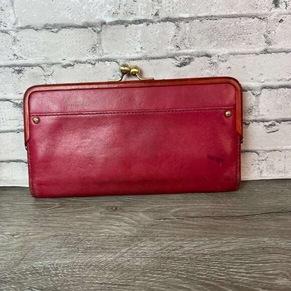 Coach red leather Kisslock  trifold checkbook wallet. - Picture 2 of 9